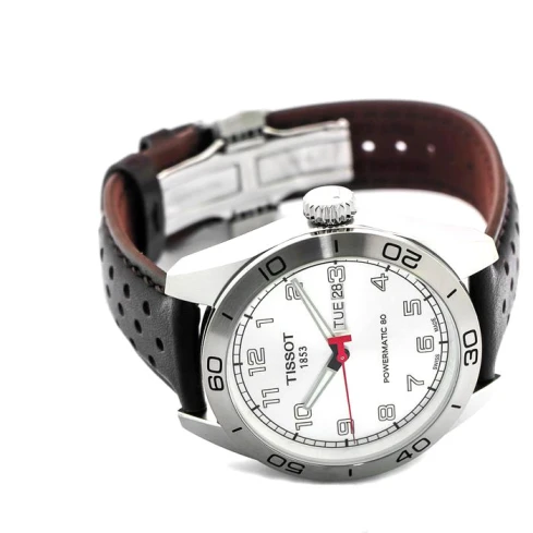 Мъжки ръчен часовник с автоматичен механизъм - корпус от Стомана - Естествена кожа - цвят Бял Кафяв