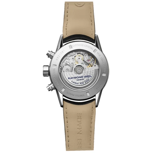 Мъжки ръчен часовник с автоматичен механизъм - корпус от Стомана - Естествена кожа - цвят Черен Черен