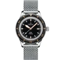 Мъжки ръчен часовник с автоматичен механизъм - корпус от Стомана - Меш - цвят Черен Сив