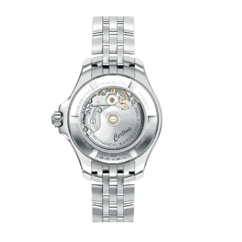 Дамски ръчен часовник с автоматичен механизъм - корпус от Стомана - Стоманена верижка - цвят Черен Сив