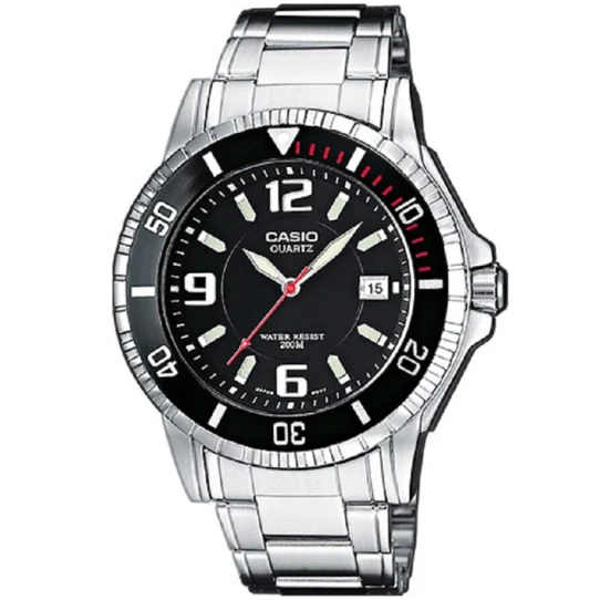 Мъжки ръчен часовник с кварцов механизъм - корпус от Стомана - Стоманена верижка - цвят Черен Сив