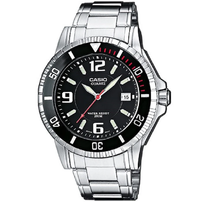 Мъжки ръчен часовник с кварцов механизъм - корпус от Стомана - Стоманена верижка - цвят Черен Сив