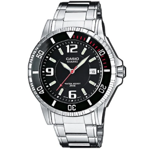 Мъжки ръчен часовник с кварцов механизъм - корпус от Стомана - Стоманена верижка - цвят Черен Сив