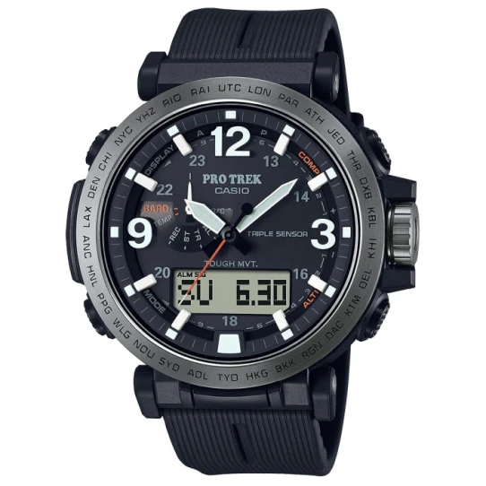 Мъжки ръчен часовник с кварцов механизъм - корпус от Полимер - Полимер - цвят Черен Черен