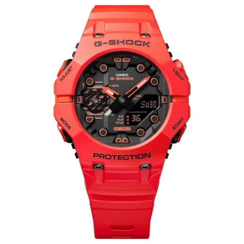 Мъжки ръчен часовник с кварцов механизъм - корпус от Полимер - Полимер - цвят Черен Червен