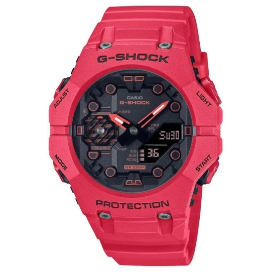 Casio GA-B001-4AER G-Shock - Мъжки ръчен часовник с кварцов механизъм - корпус от Полимер - Полимер - цвят Черен Червен