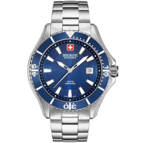 Мъжки ръчен часовник с кварцов механизъм - корпус от Стомана - Стоманена верижка - цвят Син Сив