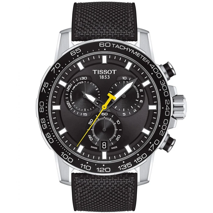 Мъжки ръчен часовник с кварцов механизъм - корпус от Стомана - Текстил - цвят Черен Черен