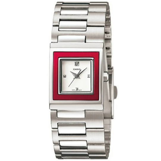 Дамски ръчен часовник с кварцов механизъм - корпус от Стомана - Стоманена верижка - цвят Бял Сив