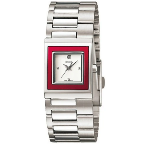 Дамски ръчен часовник с кварцов механизъм - корпус от Стомана - Стоманена верижка - цвят Бял Сив