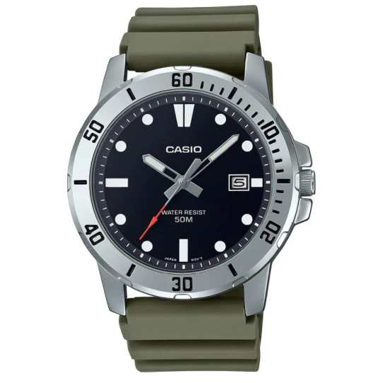 Мъжки ръчен часовник с кварцов механизъм - корпус от Стомана - Полимер - цвят Черен Зелен