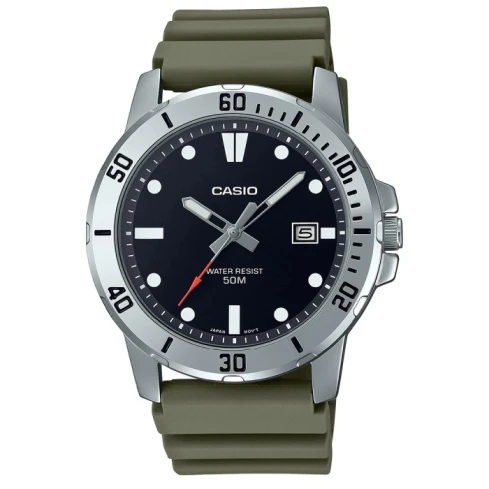 Мъжки ръчен часовник с кварцов механизъм - корпус от Стомана - Полимер - цвят Черен Зелен