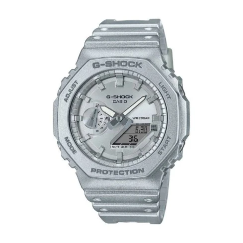 Casio GA-2100FF-8AER G-Shock - Мъжки ръчен часовник с кварцов механизъм - корпус от Полимер - Полимер - цвят Сив Сив