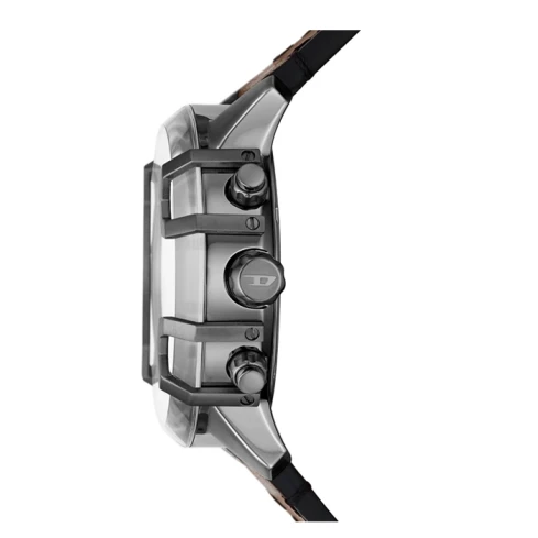 Мъжки ръчен часовник с кварцов механизъм - корпус от Стомана - Естествена кожа - цвят Син Кафяв