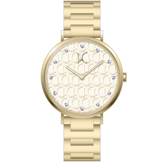 Дамски ръчен часовник с кварцов механизъм - корпус от Стомана - Стоманена верижка - цвят Шампанско Злато