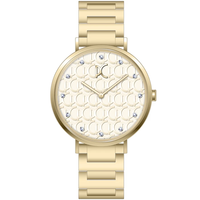 Дамски ръчен часовник с кварцов механизъм - корпус от Стомана - Стоманена верижка - цвят Шампанско Злато