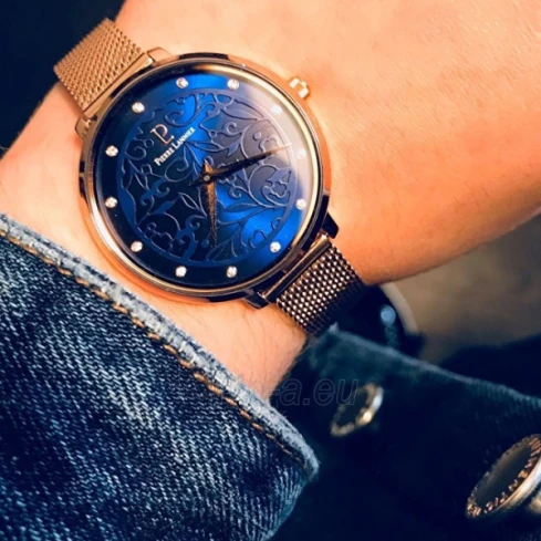 Дамски ръчен часовник с кварцов механизъм - корпус от Стомана - Меш - цвят Син Розово Злато