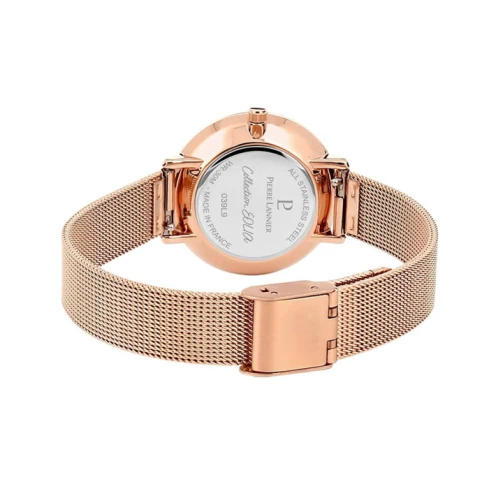 Pierre Lannier 039L968 Eolia Crystal - Дамски ръчен часовник с кварцов механизъм - корпус от Стомана - Меш - цвят Син Розово Злато