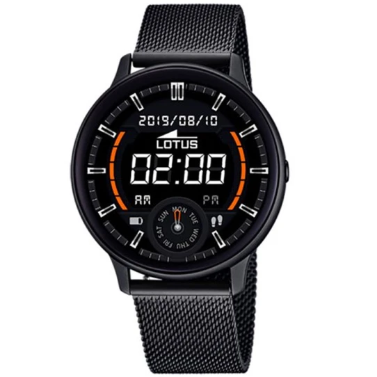 Мъжки ръчен часовник с смарт дигитален механизъм - корпус от Цинкови сплави - Меш - цвят Черен Черен