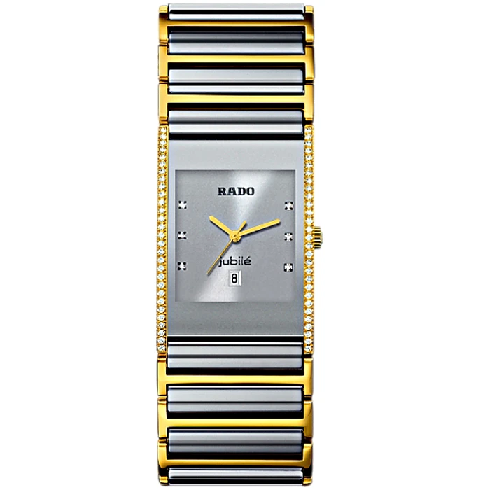 Мъжки ръчен часовник с кварцов механизъм - корпус от Стомана и керамика - Керамика - цвят Сив Злато