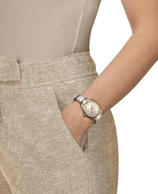 Дамски ръчен часовник с кварцов механизъм - корпус от Стомана - Стоманена верижка - цвят Сребрист Сив