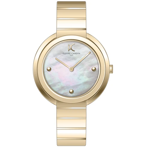 Pierre Cardin CMC.8005 Montmartre Simplicity - Дамски ръчен часовник с кварцов механизъм - корпус от Стомана - Стоманена верижка - цвят Седеф Злато