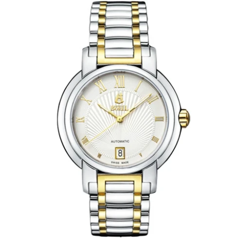 Дамски ръчен часовник с автоматичен механизъм - корпус от Стомана - Стоманена верижка - цвят Бял Злато