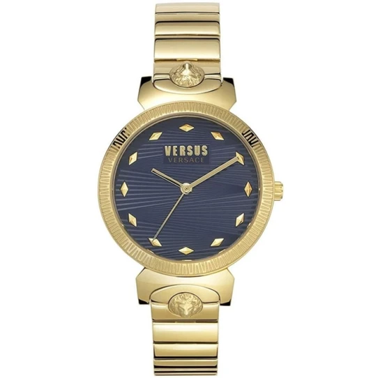 Versus VSPEO0619 Marion - Дамски ръчен часовник с кварцов механизъм - корпус от Стомана - Стоманена верижка - цвят Син Злато