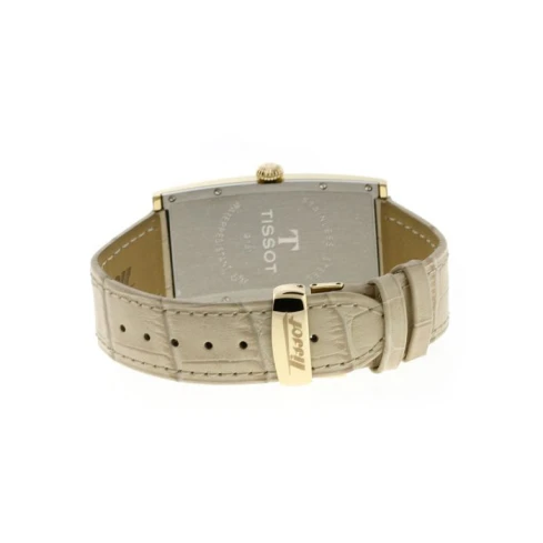 Дамски ръчен часовник с кварцов механизъм - корпус от Стомана - Естествена кожа - цвят Сребрист Бежов