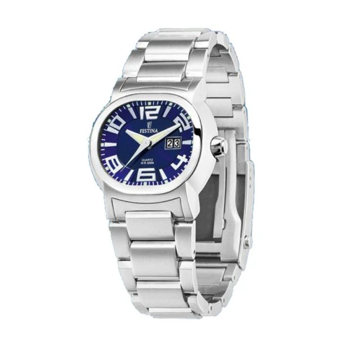 Мъжки ръчен часовник с кварцов механизъм - корпус от Стомана - Стоманена верижка - цвят Син