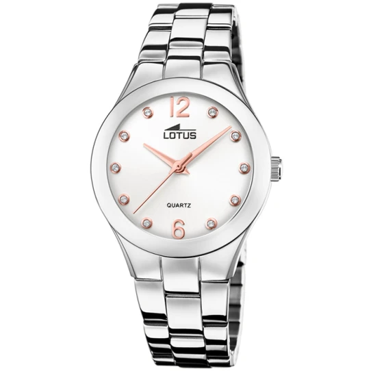 Дамски ръчен часовник с кварцов механизъм - корпус от Стомана - Стоманена верижка - цвят Бял Сив