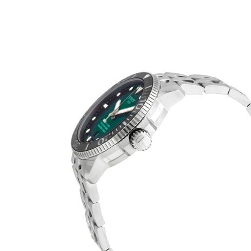 Мъжки ръчен часовник с автоматичен механизъм - корпус от Стомана - Стоманена верижка - цвят Зелен Сив