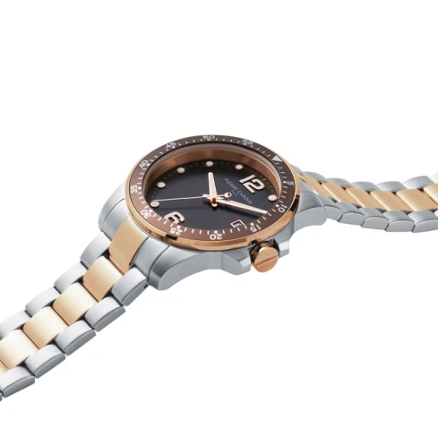 Мъжки ръчен часовник с кварцов механизъм - корпус от Стомана - Стоманена верижка - цвят Черен