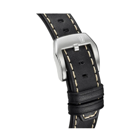 Мъжки ръчен часовник с автоматичен механизъм - корпус от Стомана - Естествена кожа - цвят Черен Черен