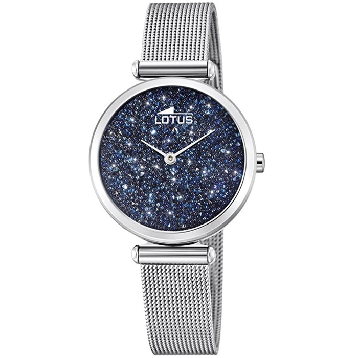 Дамски ръчен часовник с кварцов механизъм - корпус от Стомана - Меш - цвят Син Сив