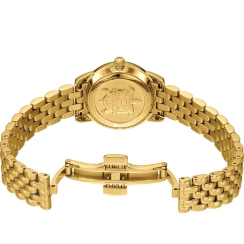 Дамски ръчен часовник с кварцов механизъм - корпус от Стомана - Стоманена верижка - цвят Седеф Злато