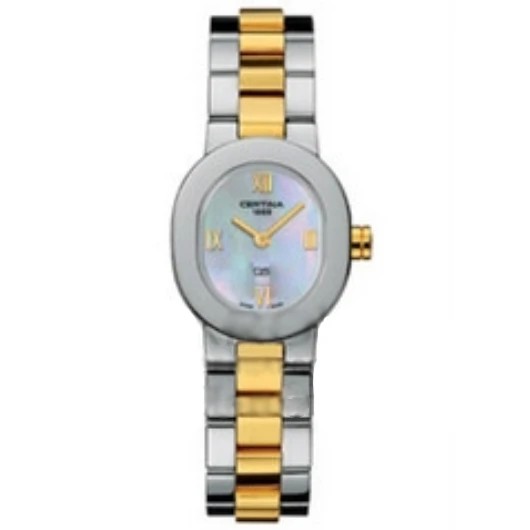 Дамски ръчен часовник с кварцов механизъм - корпус от Стомана - Стоманена верижка - цвят Седеф Злато