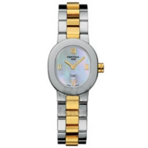 Дамски ръчен часовник с кварцов механизъм - корпус от Стомана - Стоманена верижка - цвят Седеф Злато