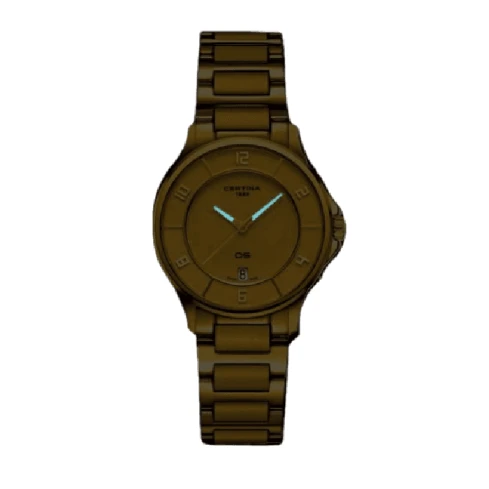 Дамски ръчен часовник с кварцов механизъм - корпус от Стомана - Стоманена верижка - цвят Злато Злато