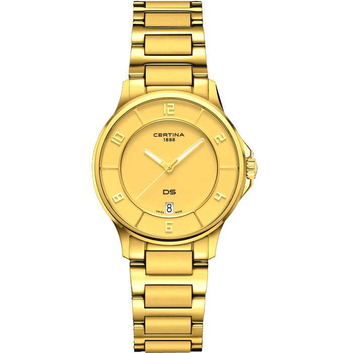 Дамски ръчен часовник с кварцов механизъм - корпус от Стомана - Стоманена верижка - цвят Злато Злато