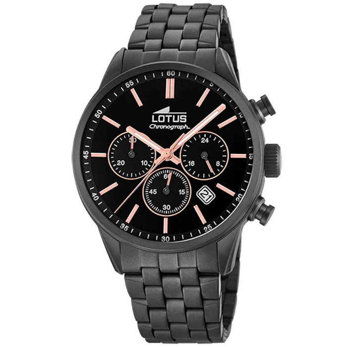 Мъжки ръчен часовник с кварцов механизъм - корпус от Стомана - Стоманена верижка - цвят Черен Черен