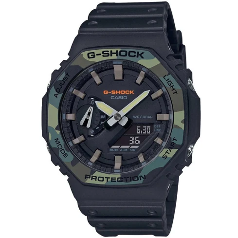 Casio GA-2100SU-1AER G-Shock - Мъжки ръчен часовник с кварцов механизъм - корпус от Полимер - Полимер - цвят Черен Черен