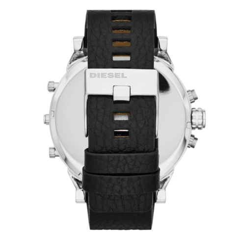 Мъжки ръчен часовник с кварцов механизъм - корпус от Стомана - Естествена кожа - цвят Черен Черен