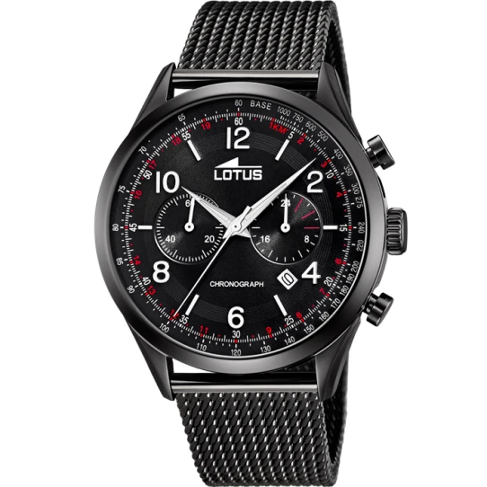 Мъжки ръчен часовник с кварцов механизъм - корпус от Стомана - Меш - цвят Черен Черен