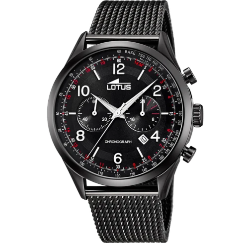 Мъжки ръчен часовник с кварцов механизъм - корпус от Стомана - Меш - цвят Черен Черен