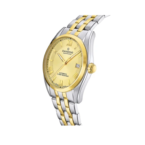 Мъжки ръчен часовник с кварцов механизъм - корпус от Стомана - Стоманена верижка - цвят Шампанско Сив