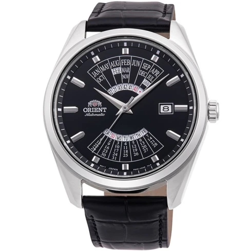 Мъжки ръчен часовник с автоматичен механизъм - корпус от Стомана - Естествена кожа - цвят Черен Черен