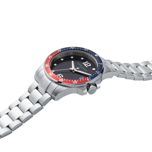 Мъжки ръчен часовник с кварцов механизъм - корпус от Стомана - Стоманена верижка - цвят Черен