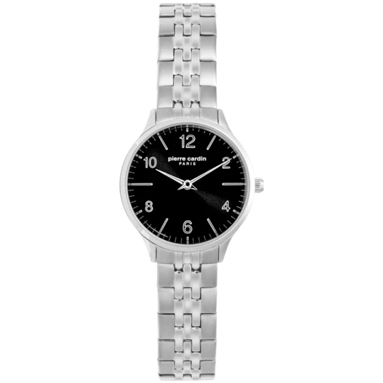 Дамски ръчен часовник с кварцов механизъм - корпус от Стомана - Стоманена верижка - цвят Черен Сив