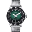 Мъжки ръчен часовник с автоматичен механизъм - корпус от Стомана - Меш - цвят Зелен Сив